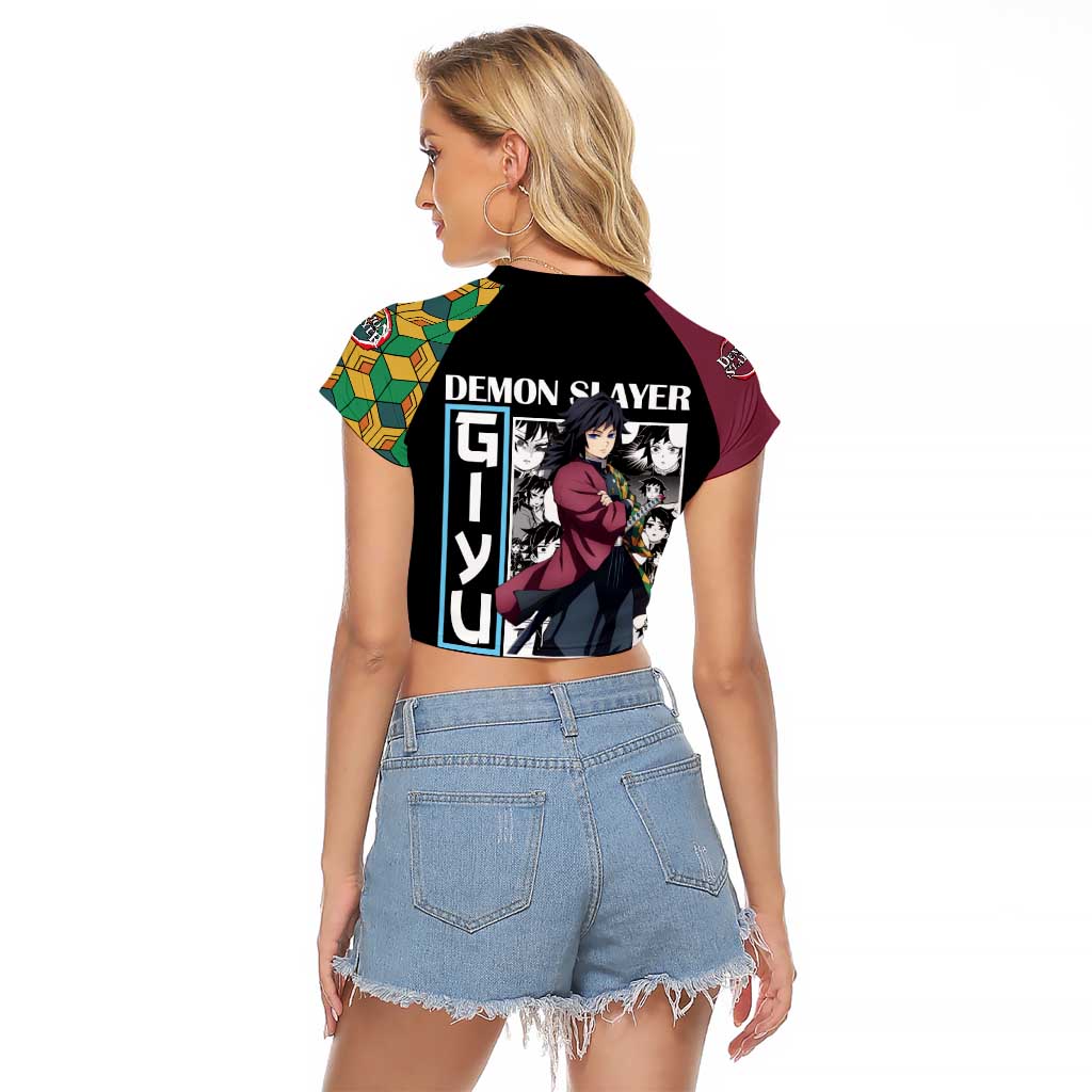Giyu Tomioka V2 Demon Slayer Raglan Cropped T Shirt Anime Style