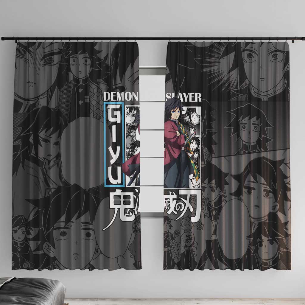 Giyu Tomioka V2 Demon Slayer Window Curtain Anime Style