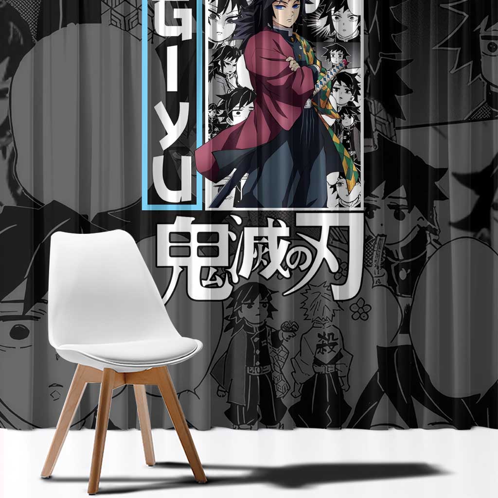 Giyu Tomioka V2 Demon Slayer Window Curtain Anime Style