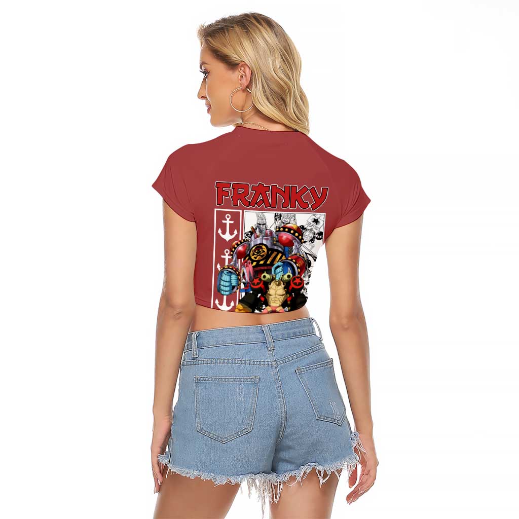 Franky One Piece Raglan Cropped T Shirt Anime Style