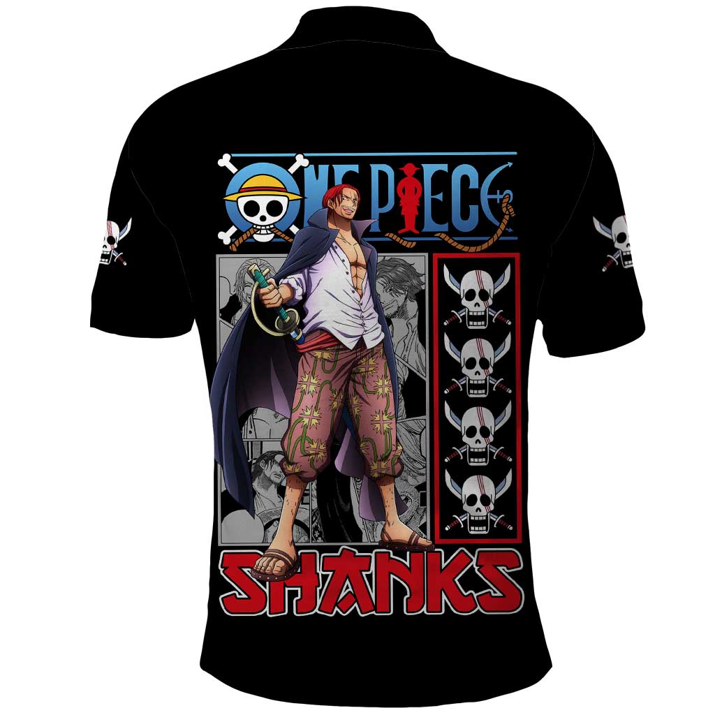 Shanks One Piece Polo Shirt Anime Style