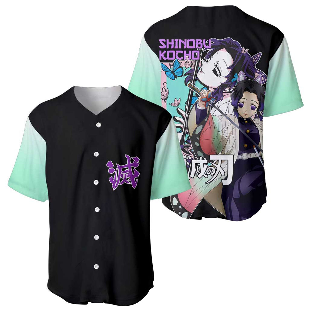 Shinobu Kocho Kimesu No Yaiba Baseball Jersey Japan Anime Style