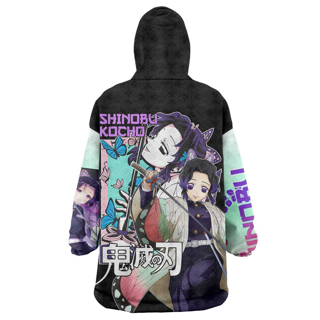 Shinobu Kocho Kimesu No Yaiba Wearable Blanket Hoodie Japan Anime Style