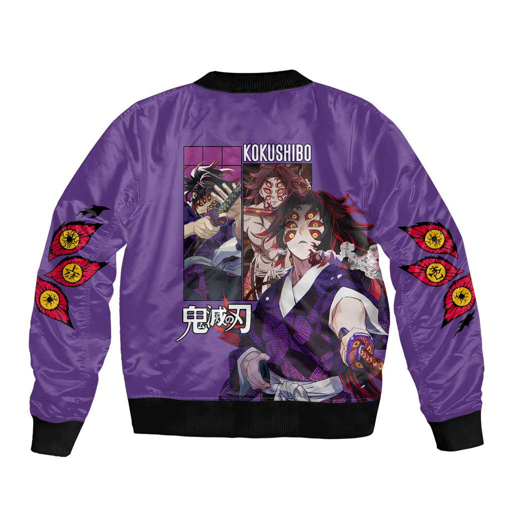 Kokushibo Kimesu No Yaiba Bomber Jacket Japan Anime Style