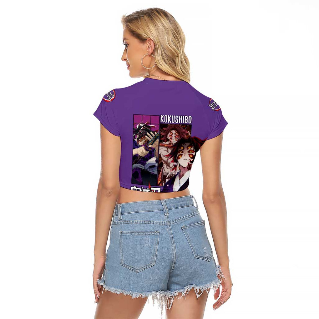 Kokushibo Kimesu No Yaiba Raglan Cropped T Shirt Japan Anime Style