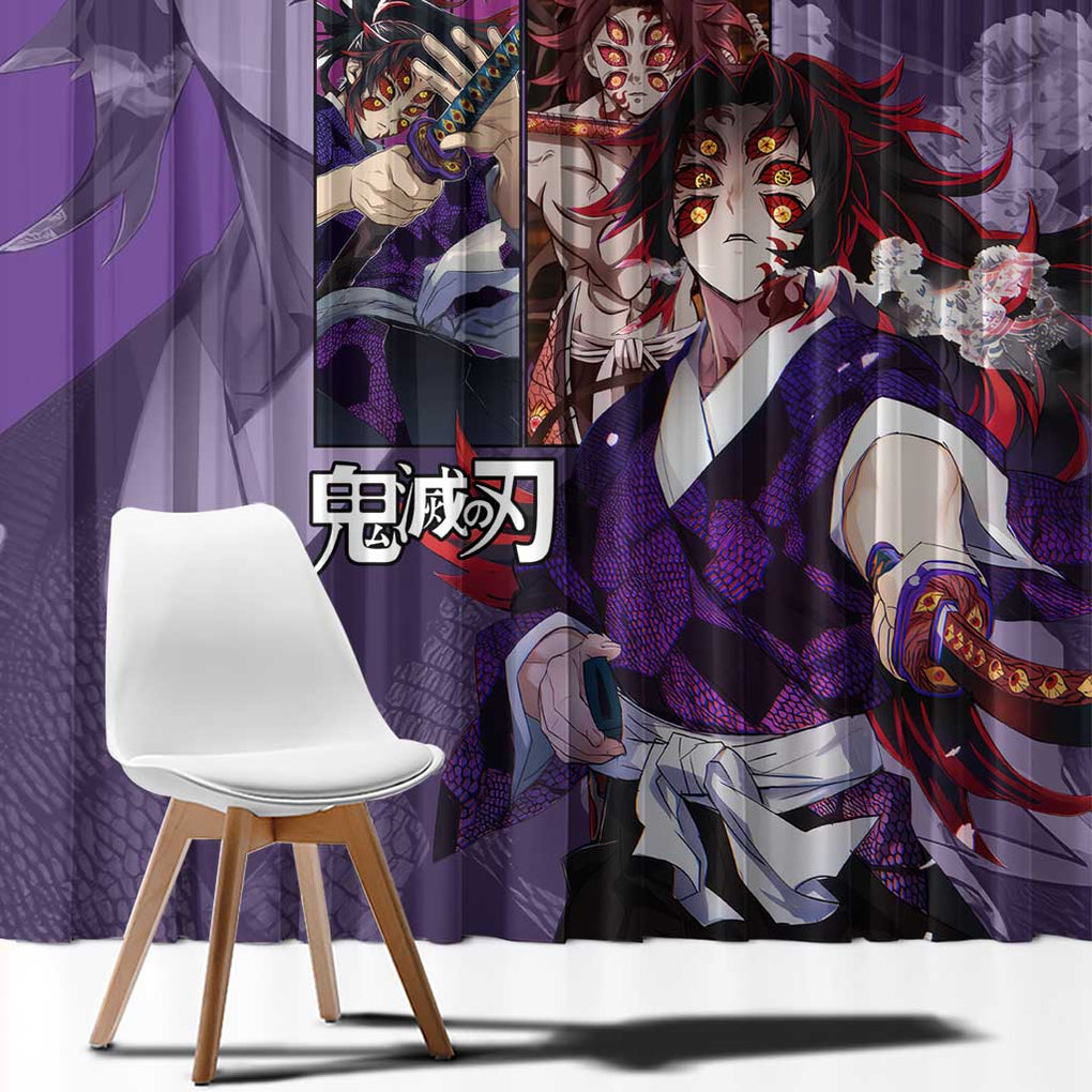 Kokushibo Kimesu No Yaiba Window Curtain Japan Anime Style