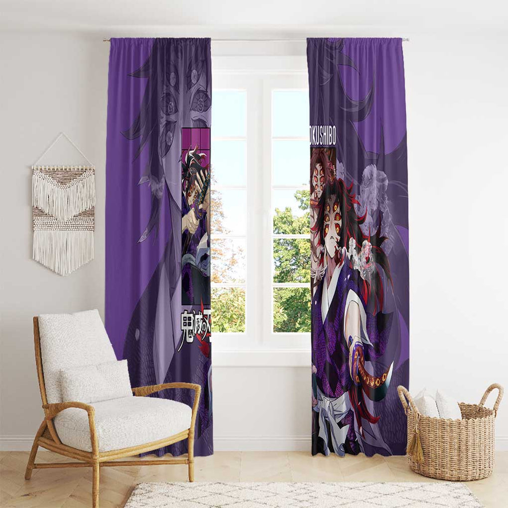 Kokushibo Kimesu No Yaiba Window Curtain Japan Anime Style