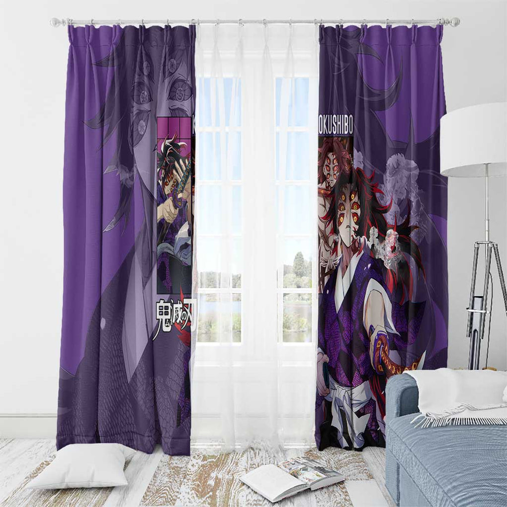 Kokushibo Kimesu No Yaiba Window Curtain Japan Anime Style
