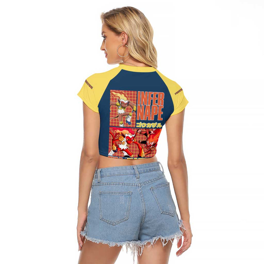 Infernape - Poke Raglan Cropped T Shirt Anime Style