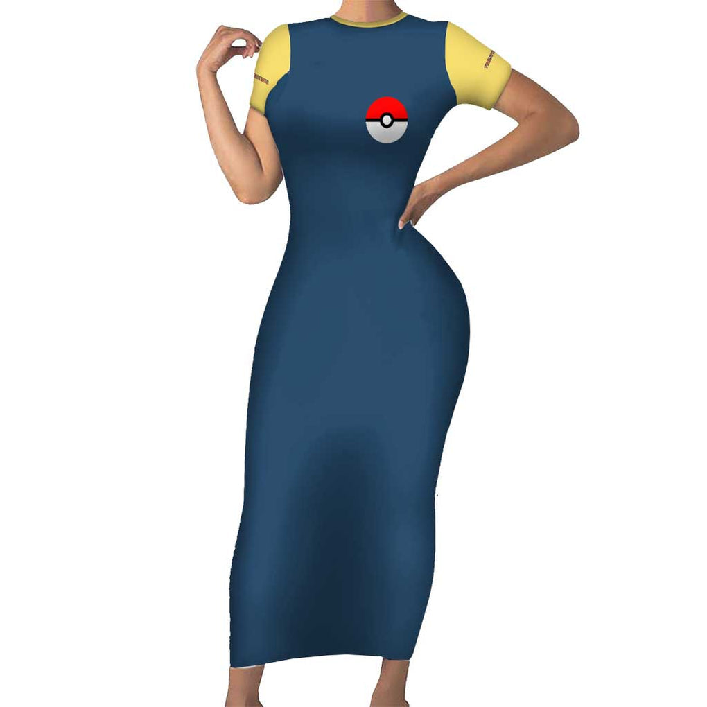 Infernape - Poke Short Sleeve Bodycon Dress Anime Style