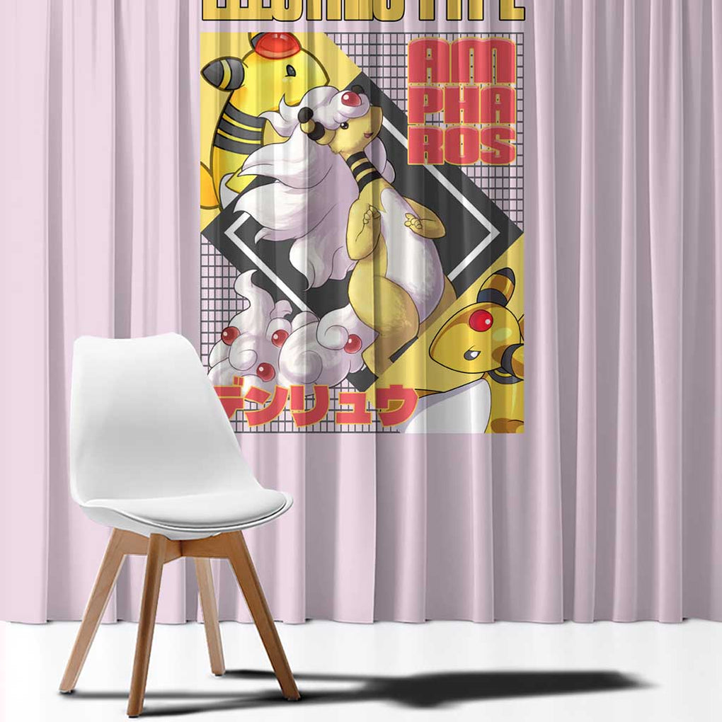 Ampharos - Poke Window Curtain Anime Style