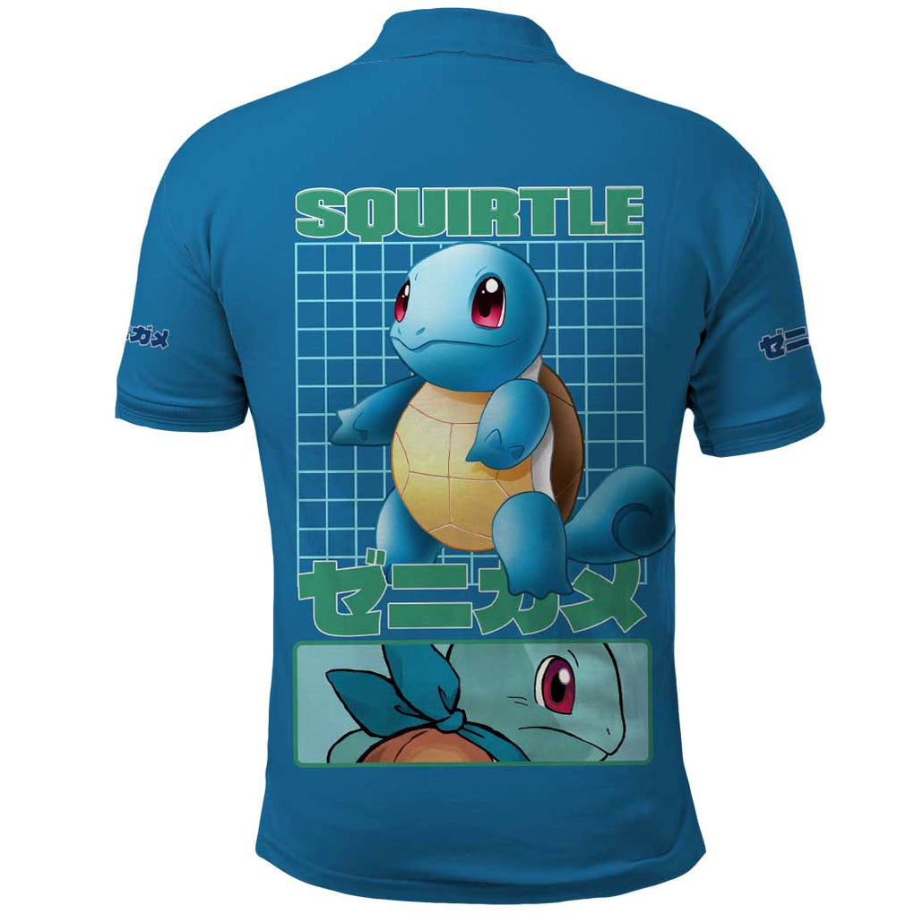 Squirtle Poke Polo Shirt Anime Style