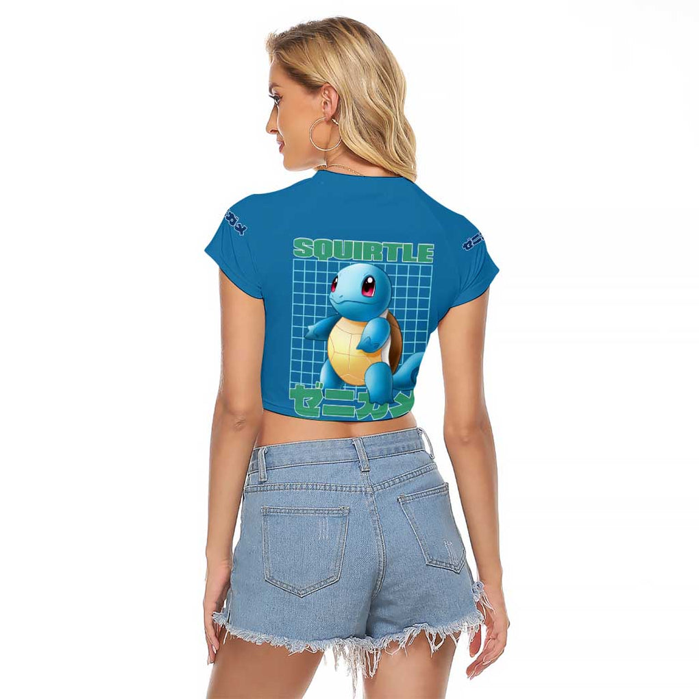 Squirtle Poke Raglan Cropped T Shirt Anime Style