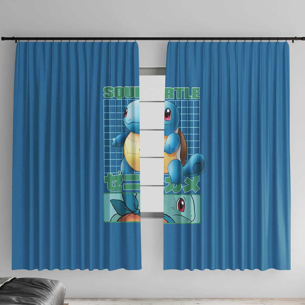 Squirtle Poke Window Curtain Anime Style