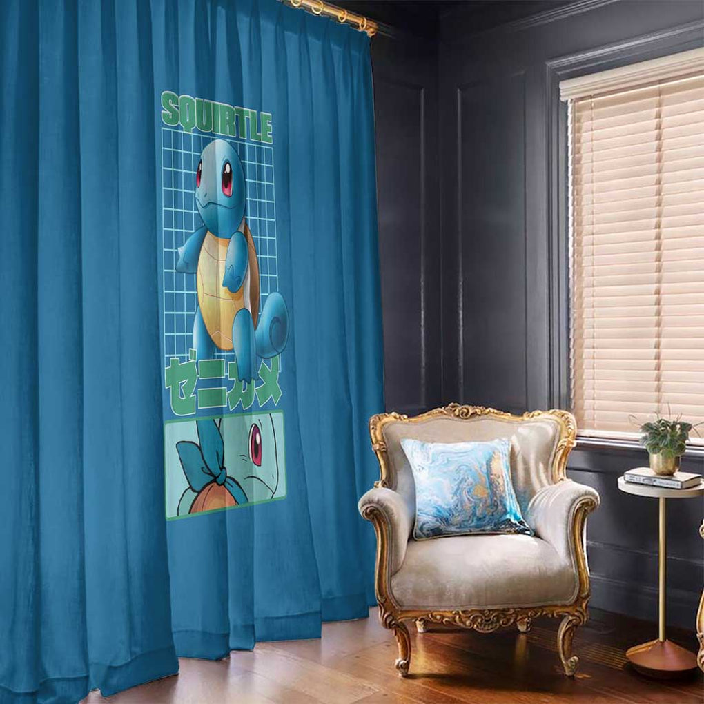 Squirtle Poke Window Curtain Anime Style