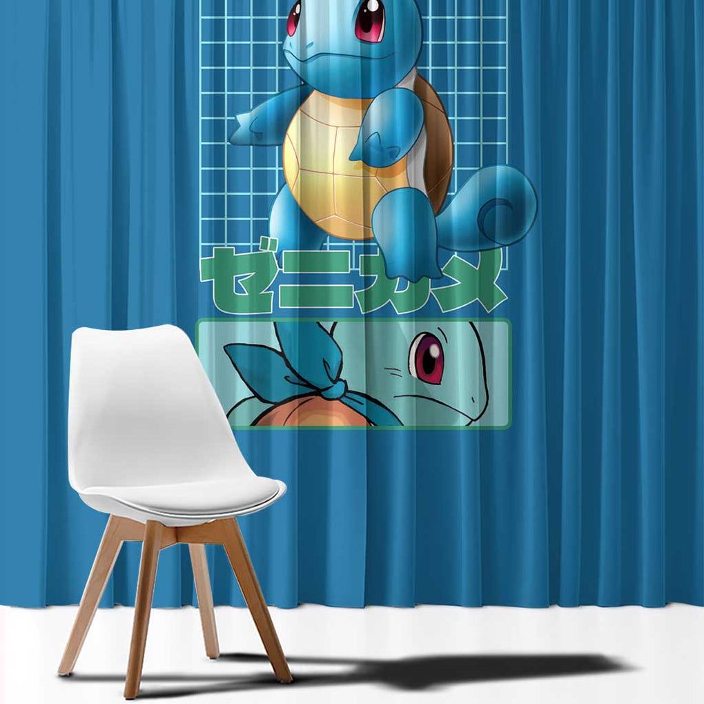 Squirtle Poke Window Curtain Anime Style