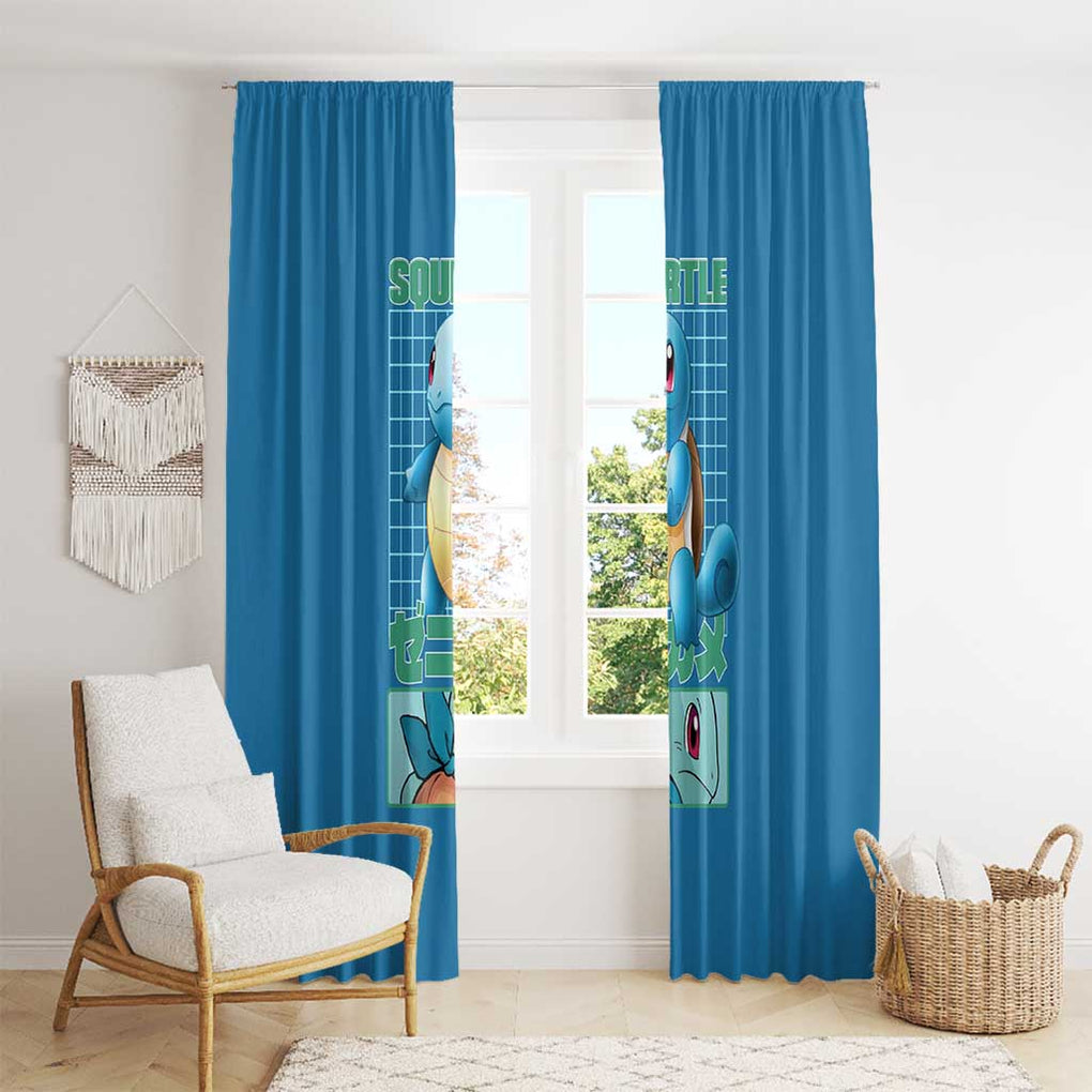 Squirtle Poke Window Curtain Anime Style