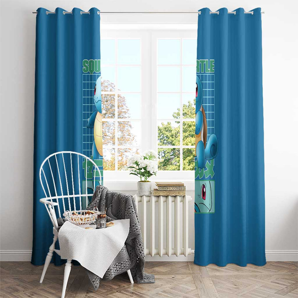 Squirtle Poke Window Curtain Anime Style
