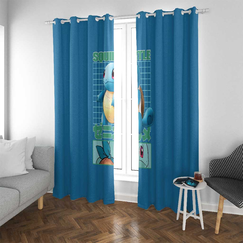 Squirtle Poke Window Curtain Anime Style