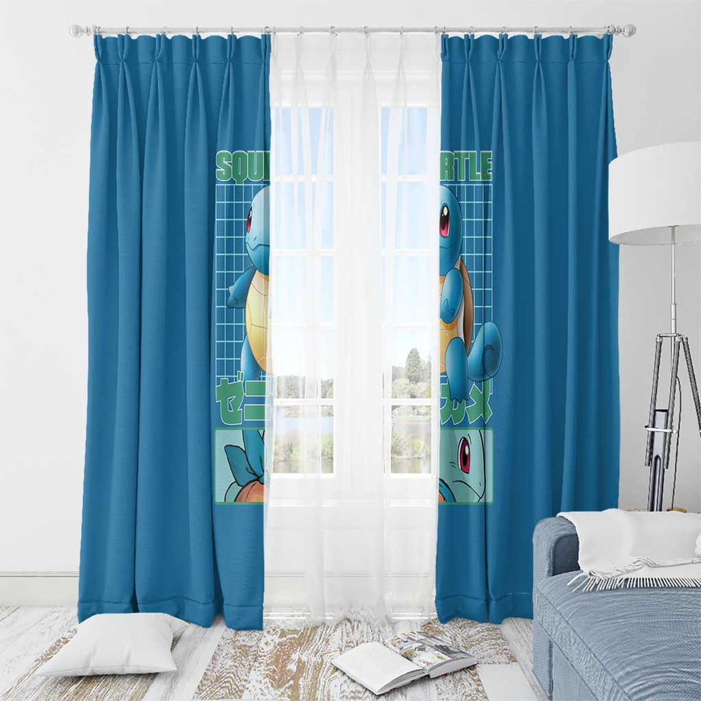Squirtle Poke Window Curtain Anime Style