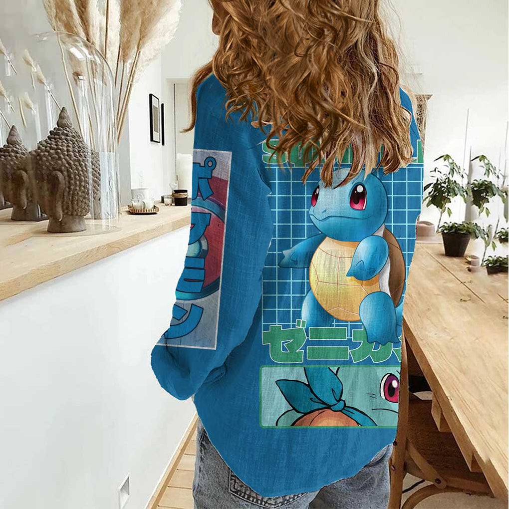 Squirtle Poke Women Casual Shirt Anime Style