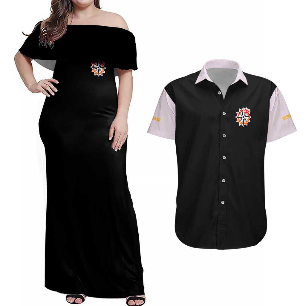Meliodas Seven Deadly Sins Couples Matching Off Shoulder Maxi Dress and Hawaiian Shirt Anime Style