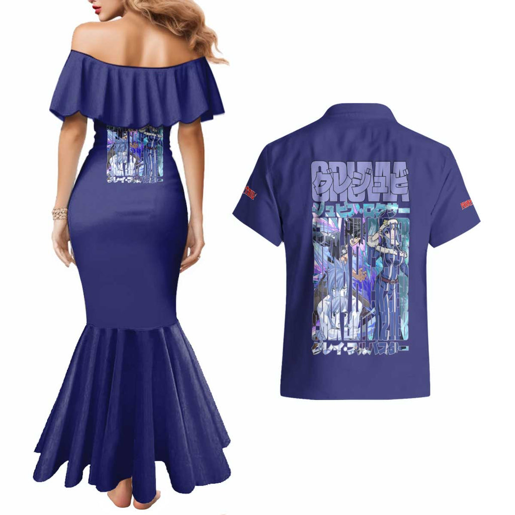 Gruvia Fairy Tail Couples Matching Mermaid Dress and Hawaiian Shirt Anime Style