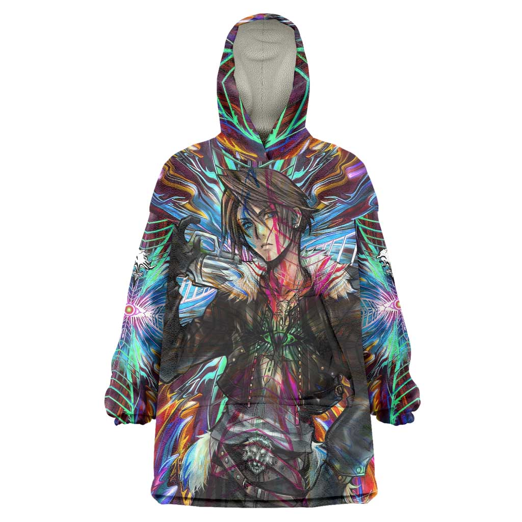 Trippy Squall Final Fantasy 8 Wearable Blanket Hoodie Trippy Style - The Mazicc