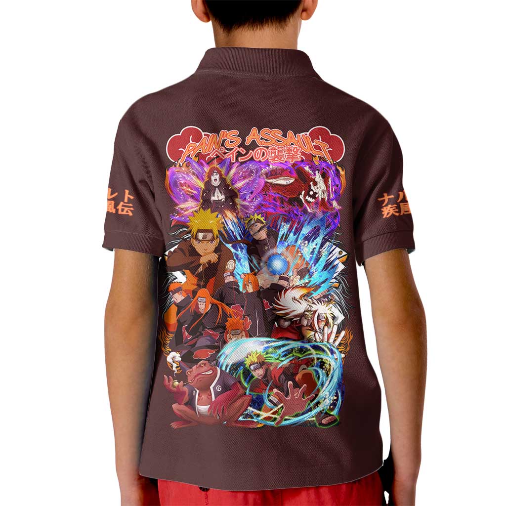 Pain’s Assault Naruto Shippuden Kid Polo Shirt Japan Anime Style - The Mazicc