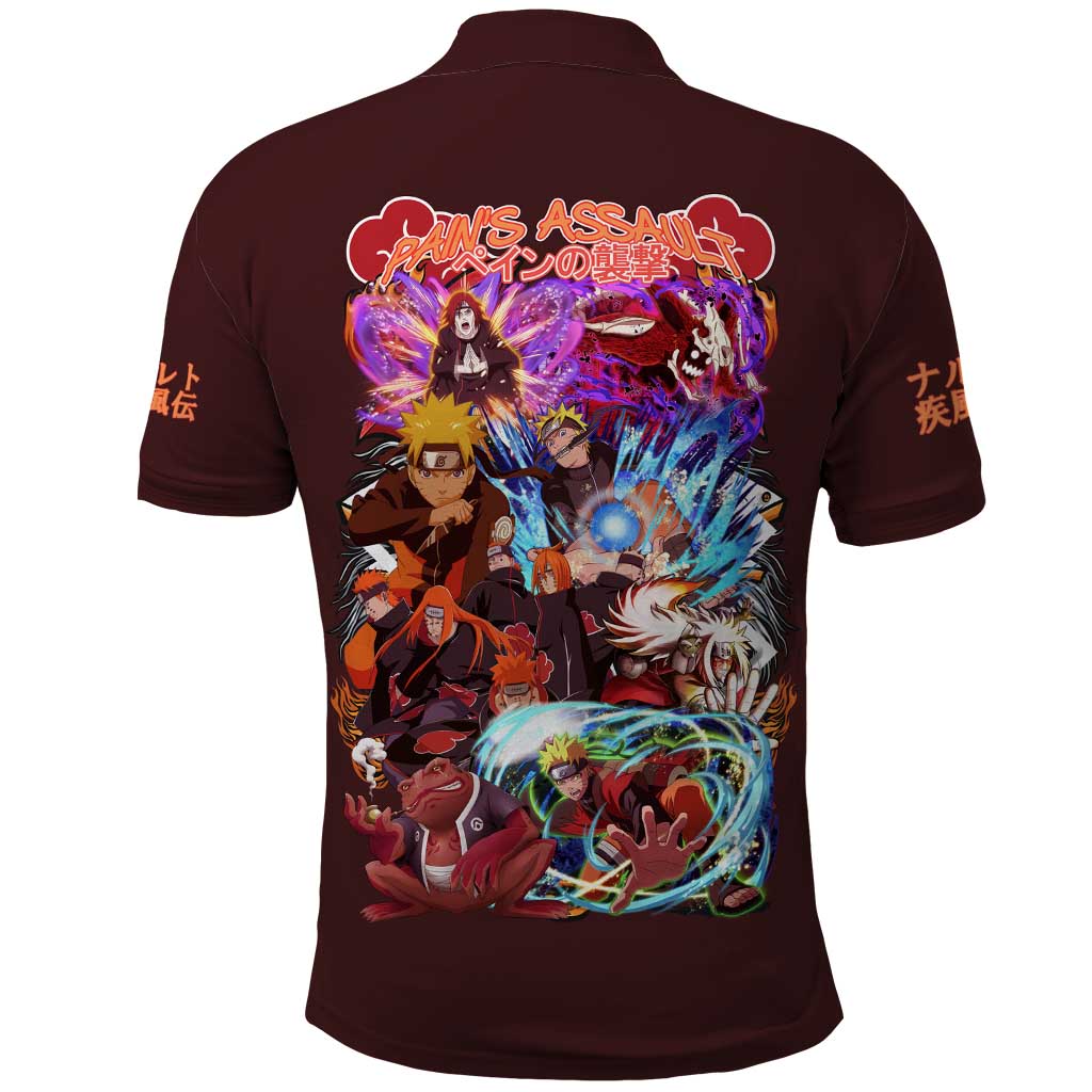 Pain’s Assault Naruto Shippuden Polo Shirt Japan Anime Style - The Mazicc