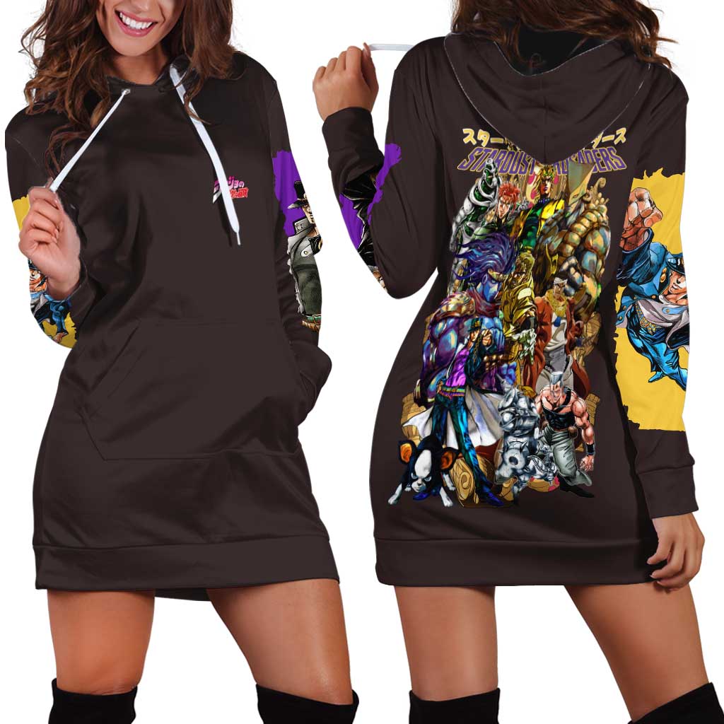 Stardust Crusaders Jojo’s Bizarre Adventure Hoodie Dress Japan Anime Style - The Mazicc