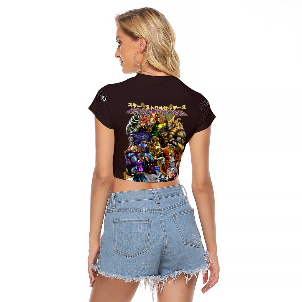 Stardust Crusaders Jojo’s Bizarre Adventure Raglan Cropped T Shirt Japan Anime Style - The Mazicc