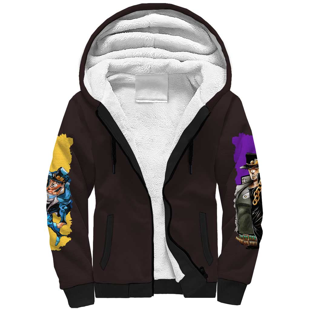 Stardust Crusaders Jojo’s Bizarre Adventure Sherpa Hoodie Japan Anime Style - The Mazicc