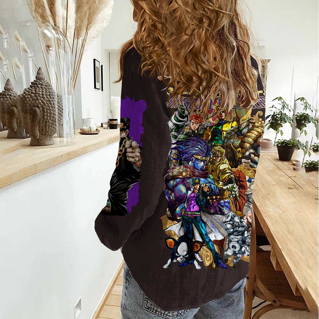 Stardust Crusaders Jojo’s Bizarre Adventure Women Casual Shirt Japan Anime Style - The Mazicc