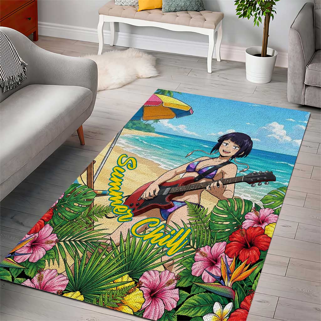 Kyoka Jiro Summer Chill Area Rug Tropical Anime Rock Vibes