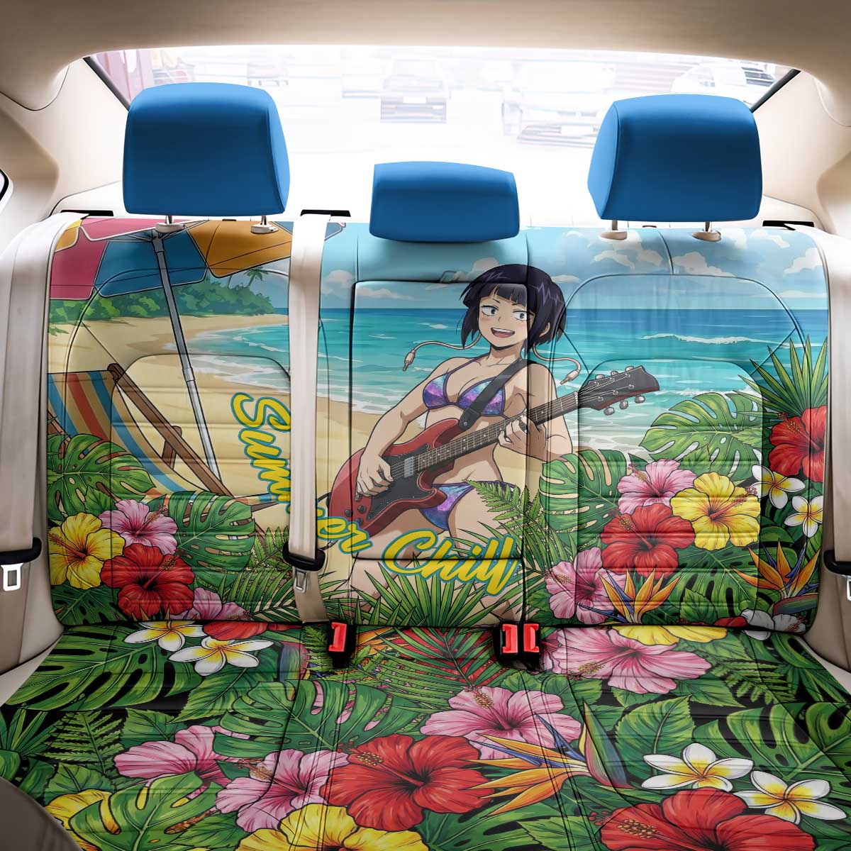 Kyoka Jiro Summer Chill Back Car Seat Cover Tropical Anime Rock Vibes