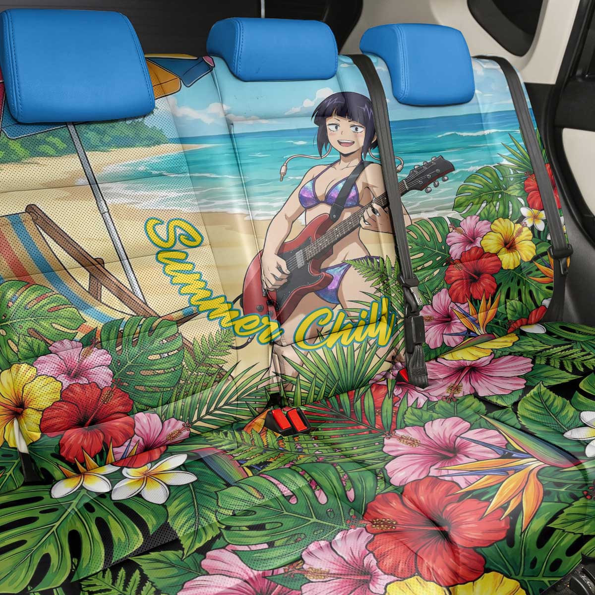 Kyoka Jiro Summer Chill Back Car Seat Cover Tropical Anime Rock Vibes