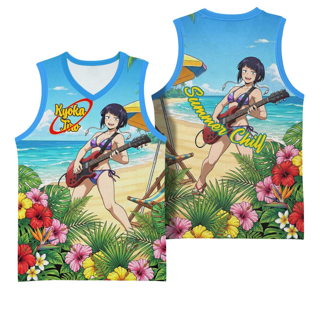 Kyoka Jiro Summer Chill Basketball Jersey Tropical Anime Rock Vibes
