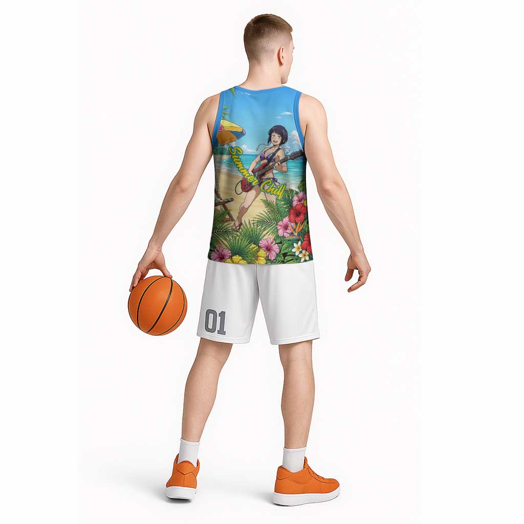 Kyoka Jiro Summer Chill Basketball Jersey Tropical Anime Rock Vibes