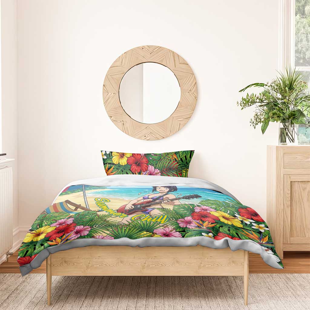Kyoka Jiro Summer Chill Bedding Set Tropical Anime Rock Vibes