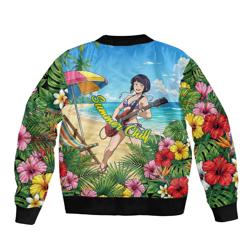 Kyoka Jiro Summer Chill Bomber Jacket Tropical Anime Rock Vibes