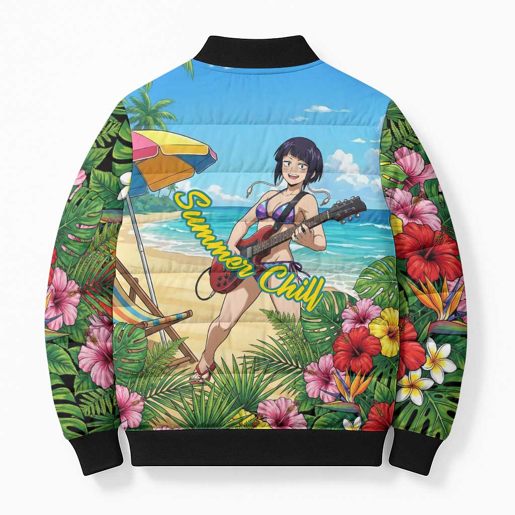 Kyoka Jiro Summer Chill Bomber Puffer Jacket Tropical Anime Rock Vibes