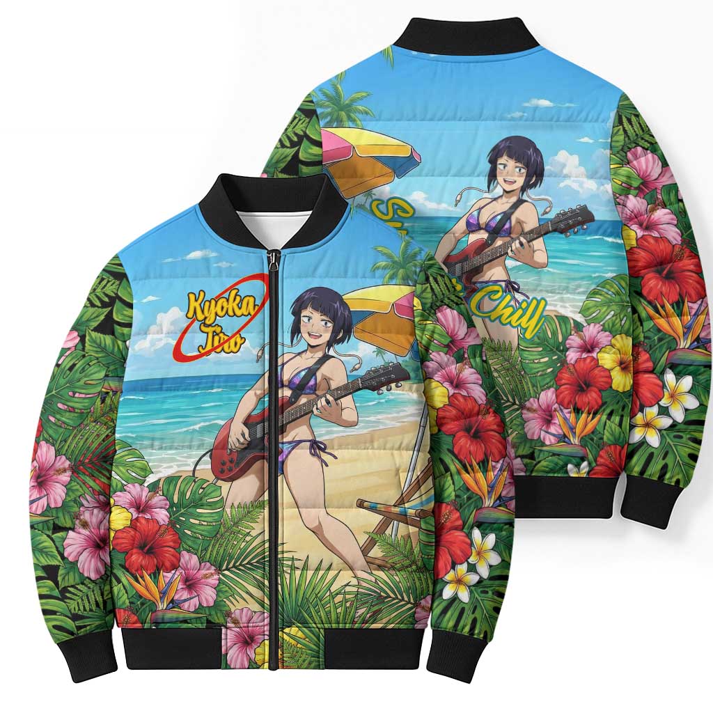 Kyoka Jiro Summer Chill Bomber Puffer Jacket Tropical Anime Rock Vibes