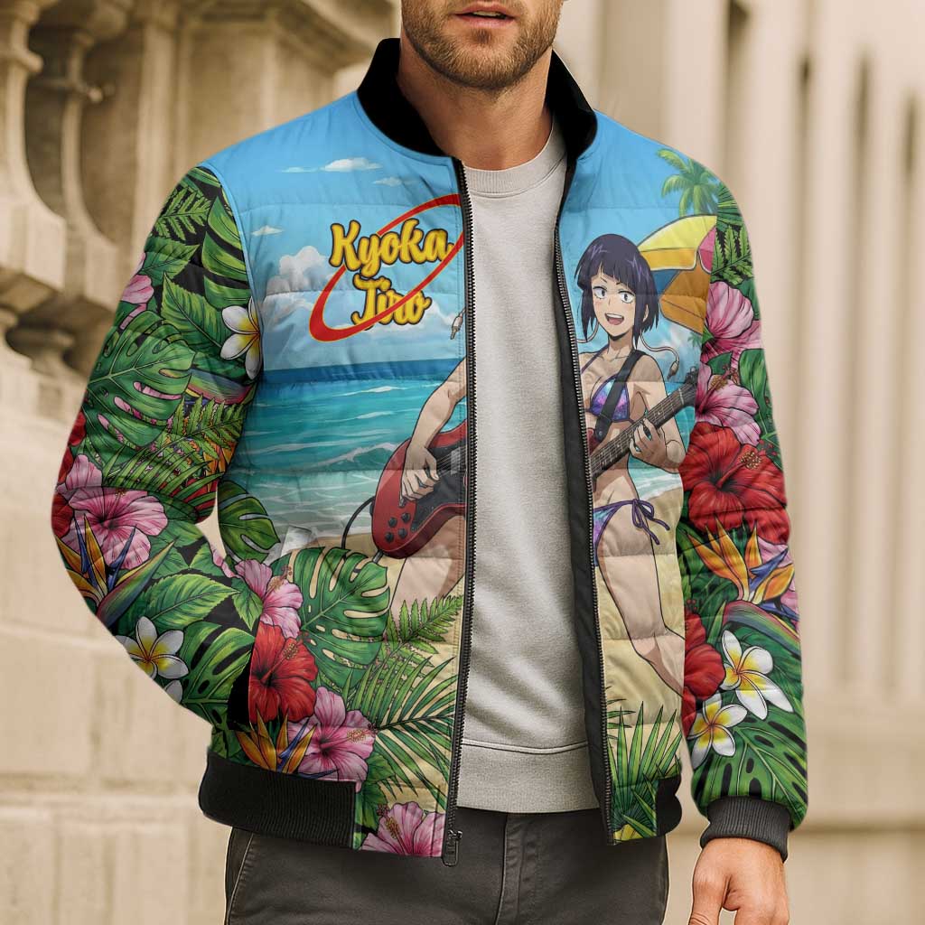 Kyoka Jiro Summer Chill Bomber Puffer Jacket Tropical Anime Rock Vibes