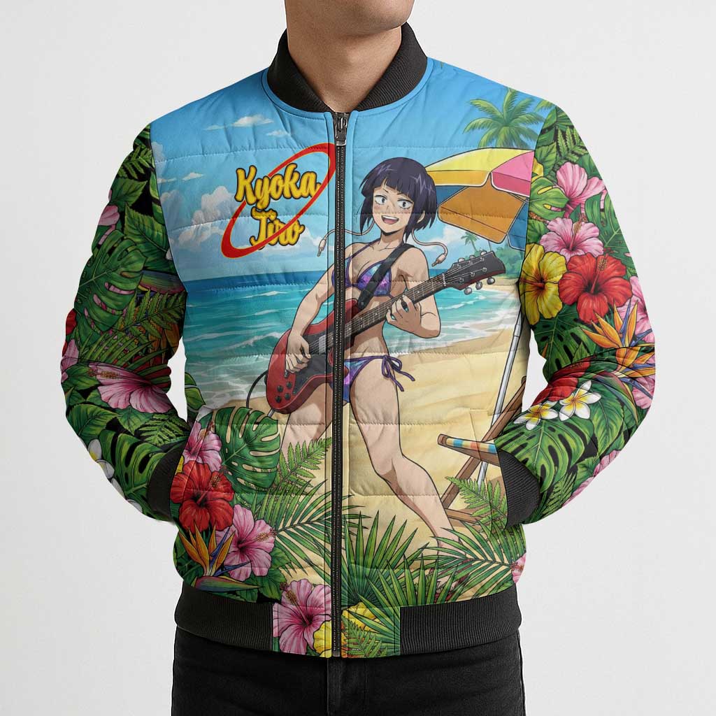 Kyoka Jiro Summer Chill Bomber Puffer Jacket Tropical Anime Rock Vibes