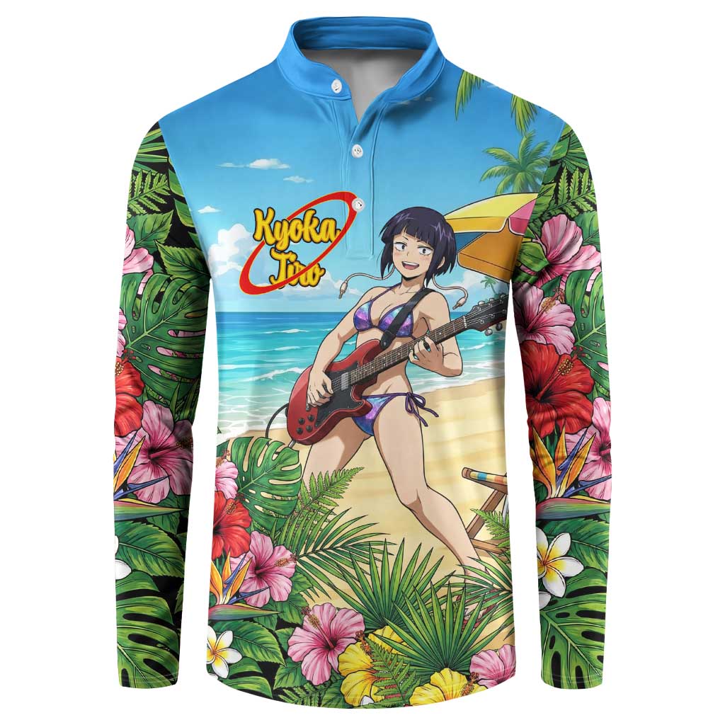 Kyoka Jiro Summer Chill Button Sweatshirt Tropical Anime Rock Vibes
