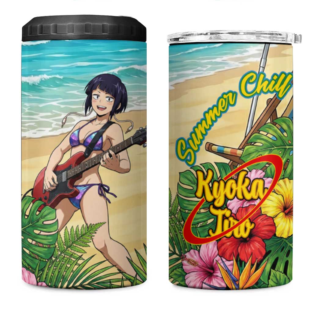 Kyoka Jiro Summer Chill 4 in 1 Can Cooler Tumbler Tropical Anime Rock Vibes