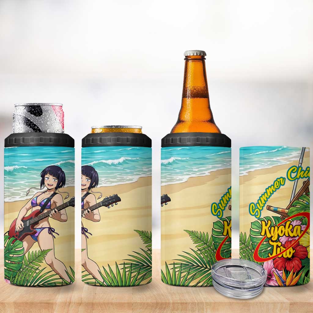 Kyoka Jiro Summer Chill 4 in 1 Can Cooler Tumbler Tropical Anime Rock Vibes