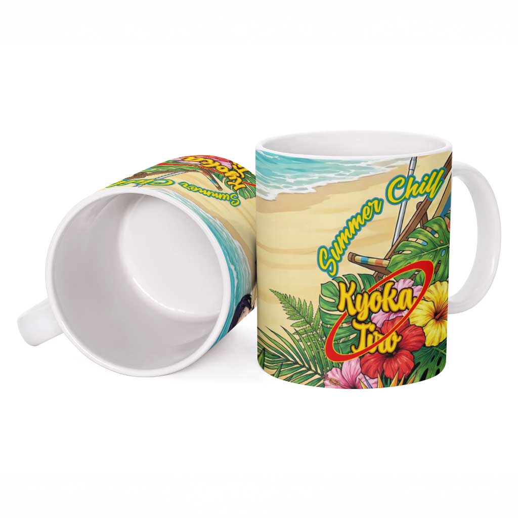 Kyoka Jiro Summer Chill Ceramic Mug Tropical Anime Rock Vibes