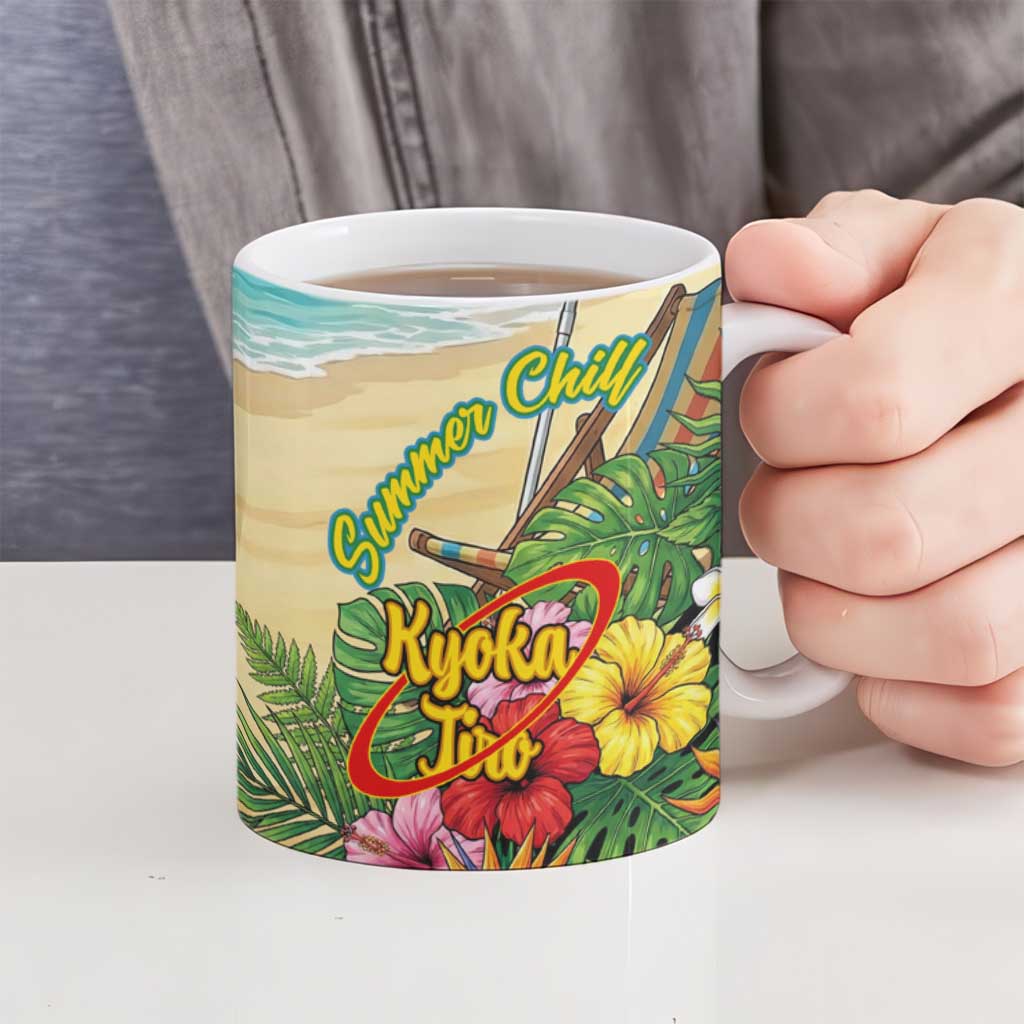 Kyoka Jiro Summer Chill Ceramic Mug Tropical Anime Rock Vibes